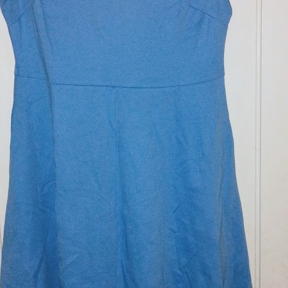 New York & Company Blue Sleeveless A-Line Dress